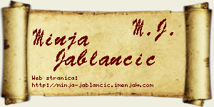 Minja Jablančić vizit kartica